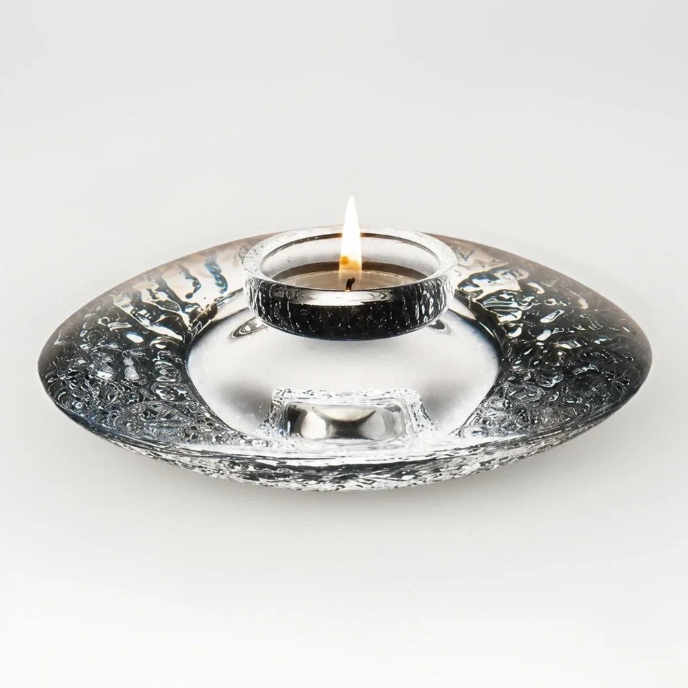Vintage Orrefors Swedish Art Glass Candle Holder • Scandinavian Crystal Decor 5